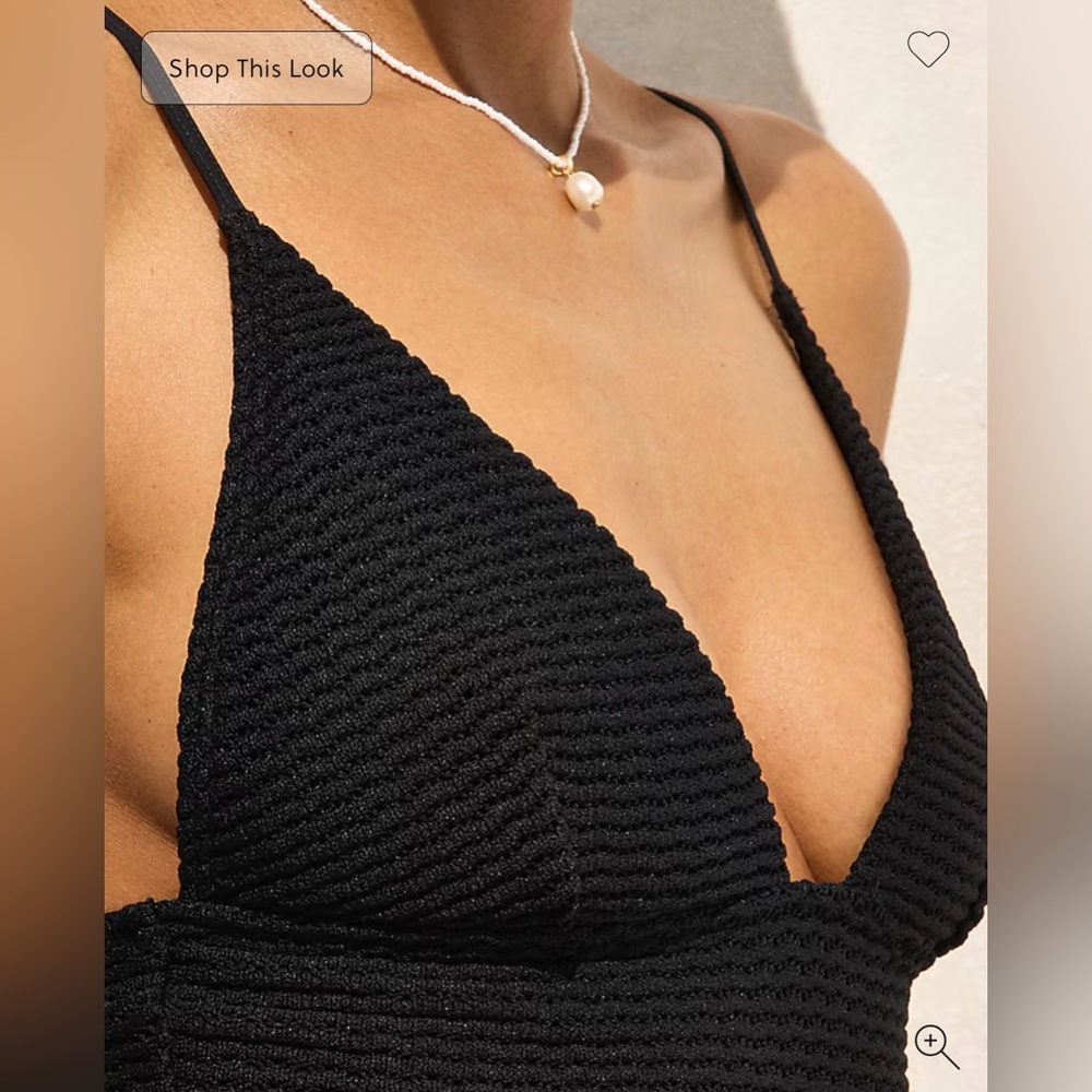 J.Crew Plunge crochet one-piece in black - Picture 2 of 7